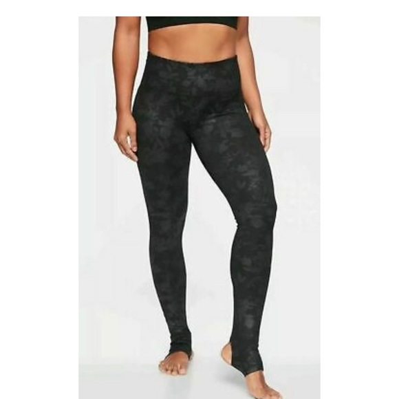Athleta Barre floral  stirrup tights size small - Picture 3 of 6